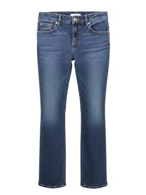 Cache 8 Y2K Low Rise Boot Cut Embellished Bedazzled Jeweled Dark Wash Blue Jeans